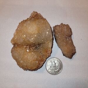 Real Missouri Orange and Pink Druzy Quartz with  Agate